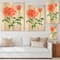 Designart - Vintage Orange Chrysanthemum Flower - Traditional Print on Natural Pine Wood